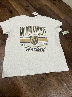 NWT Golden Knights Hockey Tee - Light Heather Gray, Gold and Black 2XL